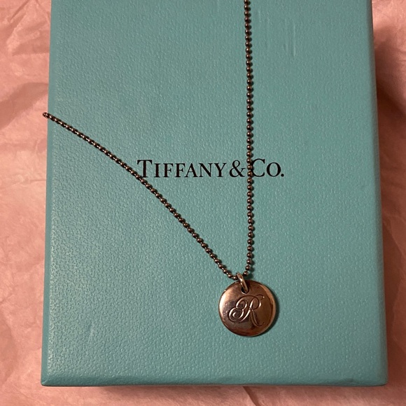 Tiffany Silver Initial Pendant Necklace